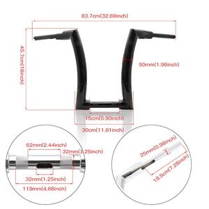 Manillar de la motocicleta Ape Hanger de 16 "de altura <span class=keywords><strong>2</strong></span>" para <span class=keywords><strong>Harley</strong></span> Sportster Touring Road King Street Glide - Product Image 6