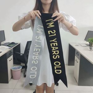 Cinta de poliéster ecológica con diseño personalizado, estampada digitalmente, para desfile de belleza, con la inscripción 'Feliz Cumpleaños', muy vendida. - Product Image 6