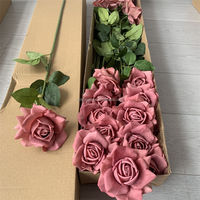 B-1104 Fleurs Super Star, roses artificielles faites à la main, toucher réel, branche unique, longue tige, style moderne, décoration de mariage, vente en gros