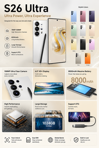 สมาร์ทโฟน Android รุ่น 2026 Hot S26 ultra 5G แบตเตอรี่ 7800mAh กล้อง 72+108MP ปลดล็อคแล้ว - Product Image 5