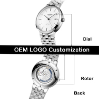 Montre sport automatique mécanique pour homme Caluola ODM/OEM, résistante à l'eau 5 BAR, bracelet en acier inoxydable 20 mm, saphir synthétique 40 mm