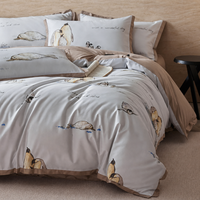 Low MOQ personnalisé fleur imprimée housse de couette ensemble de draps de lit de literie en coton doux