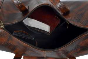 Genuine Leather Duffel <b>Bag</b> for Man and Woman <b>Garment</b> <b>Bag</b> Best Carry on Luggage Your Shoes in Real Leather <b>Bag</b> for Unisex - Product Image 6