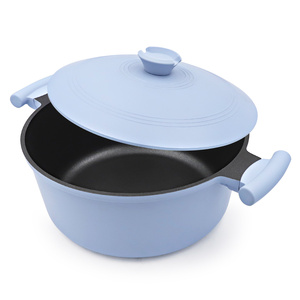 قدر شوربة سانلانج أزرق فاتح للمطبخ، قدر طهي غير لاصق من الألومنيوم المصبوب مع غطاء ألومنيوم - Product Image 1