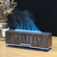 Humidificateur d'air à flamme avec télécommande >200ml 7 couleurs Lampe LED à ultrasons Simuler l'effet de flamme Diffuseur d'arômes électrique Ménage
