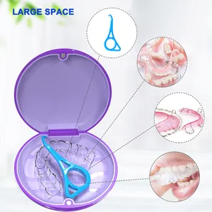 नई डिजाइन अदृश्य ब्रेसिज़ मजबूत अनुचर मामले प्लास्टिक कृत्रिम दांतों बॉक्स