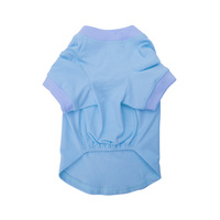 T-shirt pour chien à motif imprimé chat de dessin animé personnalisé, col côtelé contrastant, vêtements souples et extensibles à manches courtes pour animaux de compagnie, tee-shirt pour animaux de compagnie à taille élastique