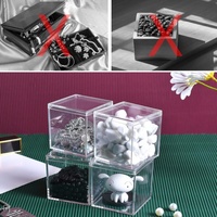 Boîtes en acrylique transparentes, petites boîtes carrées en plastique pour bijoux, mini contenants cubiques avec couvercles pour bonbons, bijoux, emballage alimentaire