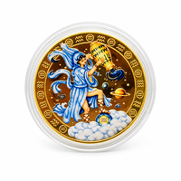Pièce commémorative des signes du zodiaque 2026, 12 constellations, astrologie, métal plaqué or avec étui