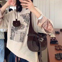 Tas Selempang Wanita Model Retro Suede Terbaru 2026, Desainer, Trendi, Mewah, untuk Belanja dan Bepergian