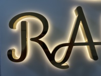 Enseigne LED personnalisée, publicité rétroéclairée, logo de bureau en métal doré, lettres d'enseigne, enseigne LED intérieure et extérieure, enseigne murale 3D LED