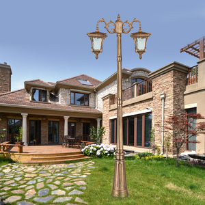 High Quality Aluminum <strong>Vintage</strong> Antique Standing Solar Powered Garden Lamp Outdoor LED Solar Garden Pole <strong>Light</strong> - Product Image 5