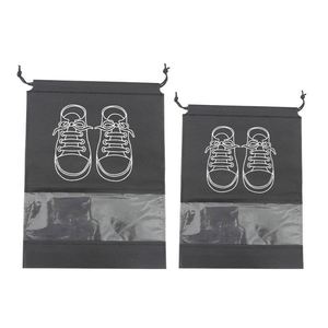 Sac à cordon en tissu non tissé transparent en stock pour sandales et chaussures pour hommes - Product Image 2