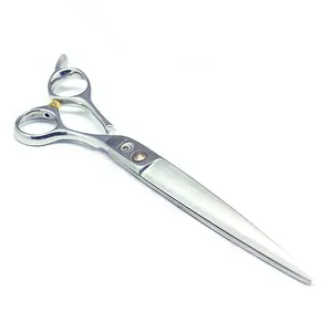 Professional China ATS314 Steel Pet Chunker Dog Grooming Hair Cutting Shears Straight Curved Pet Scissors