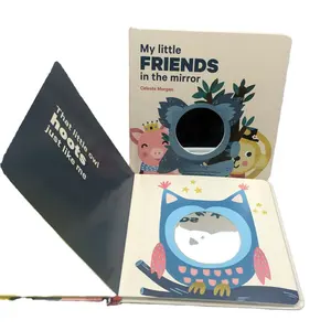 Картонная Книга в твердом переплете для детей и детей с зеркалом, картонный книжный принтер