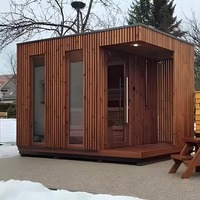 Ruang Sauna Luar Ruangan 6 Orang Paling Populer Terbuat dari Kayu Merah, Ruang Sauna Hemat Ruang untuk Banyak Orang