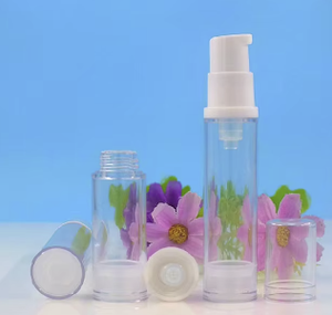 Botella de plástico sin aire recargable Vacío Blanco Negro Bomba Prensa Contenedor de espuma Vial Caja para crema 5ml 10ml 12ml 15ml - Product Image 2