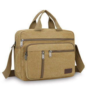 Washed Canvas Single Shoulder Portable <b>Men</b> Laptop <b>Bag</b> Large Capacity Simple Casual Crossbody Messenger <b>Bag</b> - Product Image 4