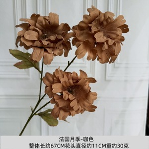 ดอกกุหลาบผ้าไหมประดิษฐ์ Jinxi สมจริงสำหรับตกแต่งงานแต่งงาน สีสันฤดูใบไม้ร่วง ตกแต่งบ้าน - Product Image 3