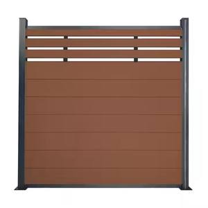 Clôture en composite bois-plastique SHENGCHENG, poteaux en aluminium, décoration, panneau de clôture WPC, mur à lattes pour l'intimité, extérieur - Product Image 1