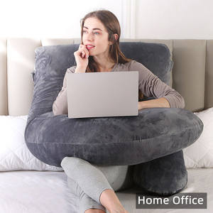 Oreiller de maternité en velours cristal en forme de J, pour dormir sur le côté - Product Image 6