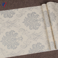 Papier peint adhésif mural classique Jinyi H1245, crème florale rose et noir, à coller et à décoller