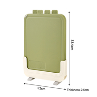 Ensemble de planches à découper 4 en 1 antidérapantes double face en acier inoxydable de qualité alimentaire avec panier de drainage et support