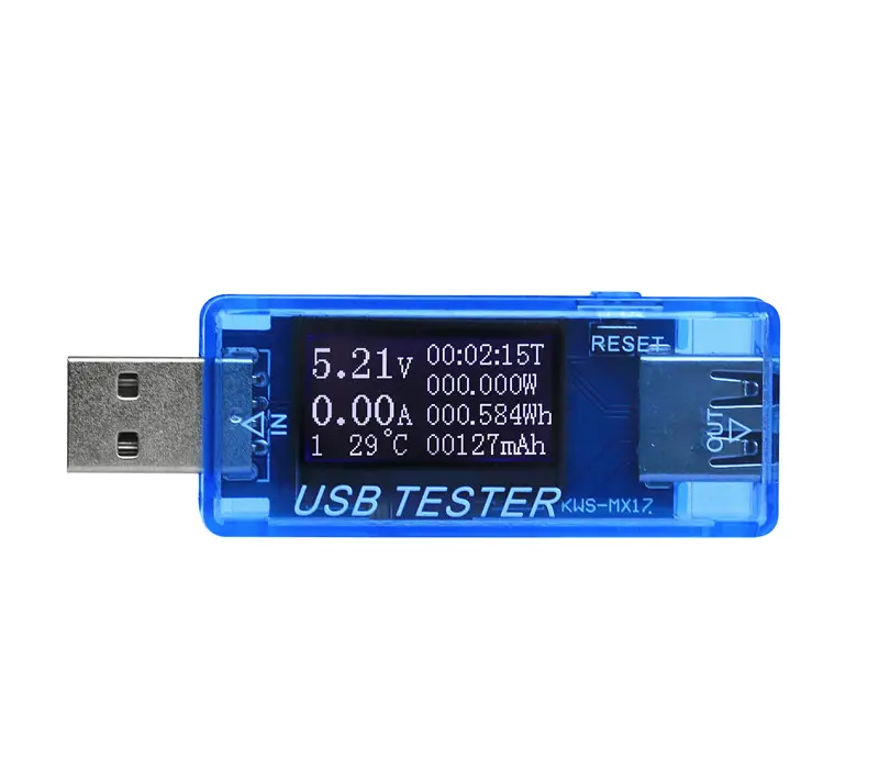 KWS-MX17 caricabatterie digitale rilevatore di batteria monitor misuratore di tensione di corrente 8 in 1 voltmetro Tester USB
