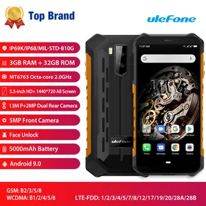 Ulefone zırh X5 NFC Android10 sağlam su geçirmez akıllı telefonlar 5.5 inç IP68 MT6762 cep telefonu 3GB 32GB sekiz çekirdekli 4G cep telefonları