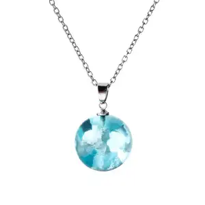 Creative blue sky white clouds transparent ball necklace shape resin time gem pendant necklace