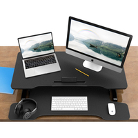 Bureau de travail moderne et portable à vérin à gaz, double couche, pneumatique, pliable, convertible en table assis-debout