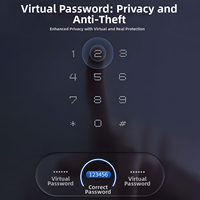 Serrure intelligente pour porte de sécurité avec WiFi, carte mémoire, mot de passe et déverrouillage par carte, étanche, en acier à haute teneur en carbone