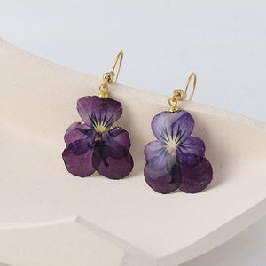 Pendientes de Resina con Flores Secas Reales, Pendientes de Resina con Flores de Hortensia Prensadas Hechas a Mano, Joyería, Regalo Navideño para Ella - Product Image 5