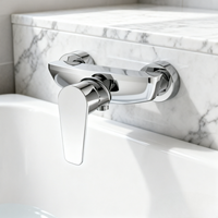 Robinet de douche au design moderne avec fonctions eau froide et chaude, corps en alliage de zinc, noyau en céramique, adapté aux salles de bain d'hôtels et d'appartements