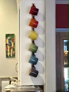 Porta tazze <span class=keywords><strong>da</strong></span> caffè <span class=keywords><strong>da</strong></span> parete in legno massello. Mobile <span class=keywords><strong>da</strong></span> <span class=keywords><strong>Cucina</strong></span> con Vano Portaoggetti in Legno, Decorazione Murale Semplice in Legno - Product Image 4