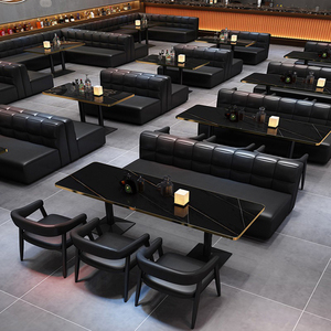 Wholesale Custom KTV U Shaped Sofa Booth High <strong>Class</strong> Dance Hall Sing Karaoke Bar LED Nightclub Coffee Table <strong>Club</strong> Hotel Commercial - Product Image 2