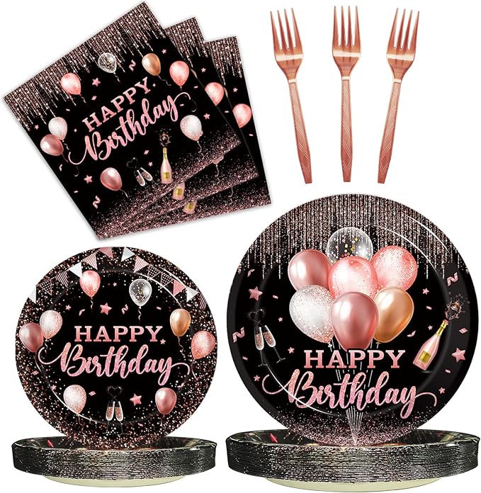 Rose Gold Birthday Plates*96
