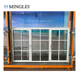 Tùy chỉnh ba cửa sổ kính nội thất nhôm phá vỡ nhiệt cửa sổ với lưới tản nhiệt - Product Image 5