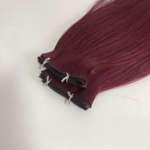 Extensions <span class=keywords><strong>de</strong></span> <span class=keywords><strong>cheveux</strong></span> chinoises Remy invisibles nouées à la main, couleur 99J, pour distributeurs <span class=keywords><strong>de</strong></span> <span class=keywords><strong>cheveux</strong></span> teints – Vente en gros directe usine - Product Image 2