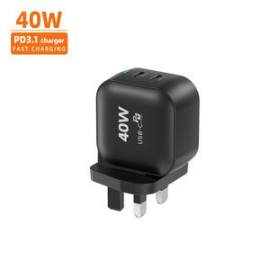 Commercio all'ingrosso 40W PPS Quick Gan USB Type c 2 porte tipo-c Eu Us Au Uk India Plug caricabatterie Super veloce da parete per iphone 15 - Product Image 4