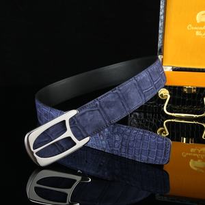 Cinturón de Cuero Mate Nile Teñido con Agua, de Primera Calidad, Formal, para Hombre, con Hebilla de Acero, Piel de Cocodrilo, Transpirable, Duradero y Ligero - Product Image 6