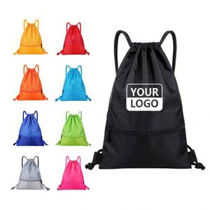 <b>Backpack</b> Bag Large Capacity Travel <b>Drawstring</b> <b>Backpack</b> With Zipper Fashion Promotional Gift Student Schoolbag for Unisex - Product Image 1