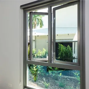 定制超窄框架防飓风冲击铝框门窗铝倾斜平开窗