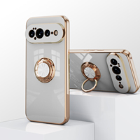 Étui de luxe plaqué avec anneau magnétique pour Google Pixel 11 10 9 Pro XL 8 7 Pro 10A 9A 8 7A, support métallique antichoc