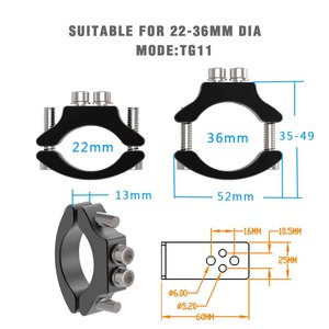 Soporte Universal para Faro Delantero de Motocicleta con Luz LED, Abrazadera para Tubo de Soporte de Foco para Motocicleta Todoterreno, ATV, Camioneta, Cafe Racer, <span class=keywords><strong>Chopper</strong></span> - Product Image 4