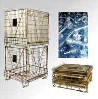 Conteneur de palette Gitterbox en acier galvanisé, porte semi-ouverte, entièrement soudé, en maille, empilable et pliable pour entrepôt de préformes PET