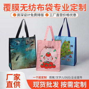 กระเป๋าโท้ทผ้าไม่ทอเคลือบพิมพ์สีตามสั่งของ Lianhai ขนาดใหญ่ เป็นมิตรกับสิ่งแวดล้อม สำหรับใส่ของขวัญหรือช้อปปิ้ง พร้อมโลโก้ - Product Image 4