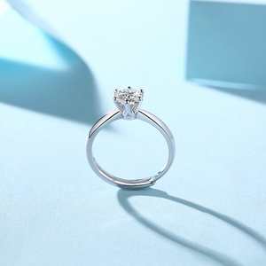 Anillo de Moissanita de Diseño Popular, <span class=keywords><strong>6</strong></span> Puntas, Plata de Ley 925, Color D Blanco VVS, Corte Redondo, para Mujer, Anillo de Boda - Product Image 4