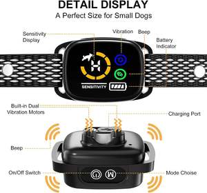 रिचार्जेबल कोई शॉक स्मार्ट विरोधी बार्किंग कॉलर 6 समायोज्य संवेदनशीलता बीप कंपन विरोधी बार्क कॉलर - Product Image 2