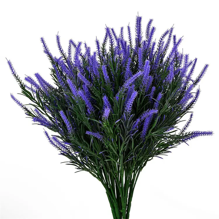 Artificial Decoration Plastic Purple Lavender Plants Lavender Flowers For Garden Home Wedding Decor